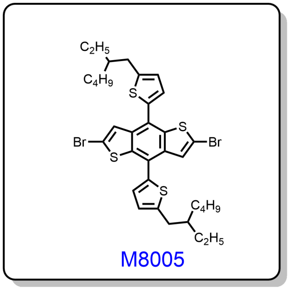 M8005——2,6-dibromo-4,8-bis(5-(2-ethylhexyl)thiophen-2-yl)benzo[1,2-b:4,5-b']dithiophene,1482447-24-4