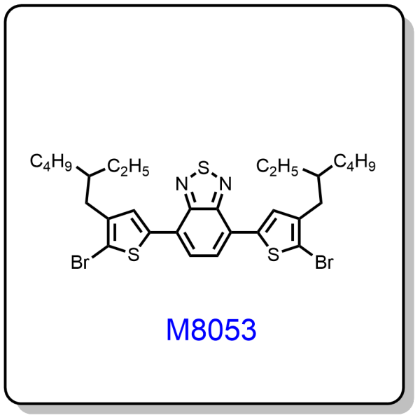 M8053——4,7-bis(5-bromo-4-(2-ethylhexyl)thiophen-2-yl)benzo[c][1,2,5]thiadiazole，1246949-11-0