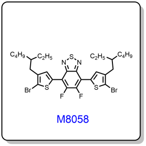 M8058——4,7-bis(5-bromo-4-(2-ethylhexyl)thiophen-2-yl)-5,6-difluorobenzo[c][1,2,5]thiadiazole,1293389-31-7