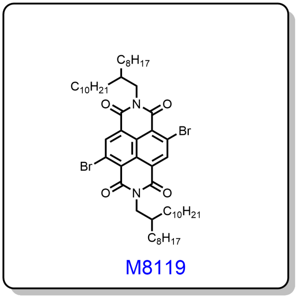 M8119——2,6-dibromo-N,N'-bis(2-octyldodecyl)-naphthalene-1,4,5,8-tetracarboxylic acid diimide,1100243-35-3
