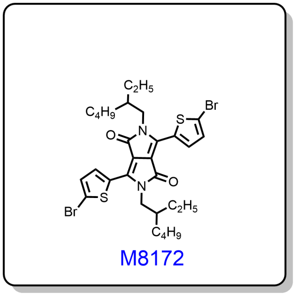 M8172——3,6-bis(5-bromo-2-thienyl)-2,5-bis(2-ethylhexyl)-2,5-dihydropyrrolo[3,4-c]pyrrole-1,4-dione,1000623-95-9