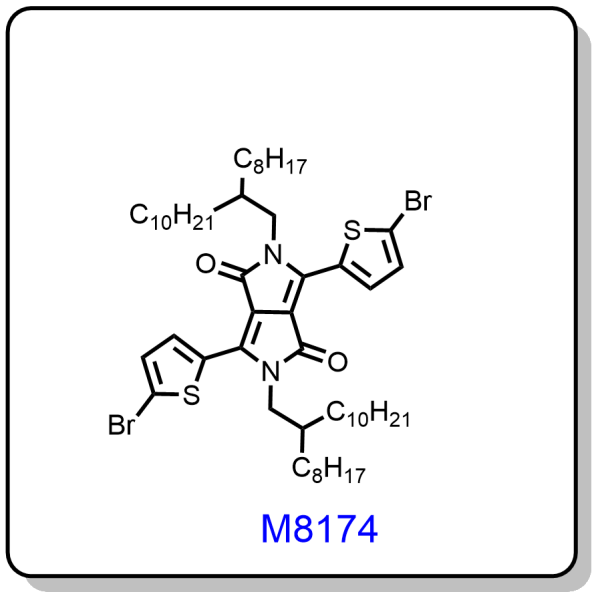 M8174——3,6-bis(5-bromothiophen-2-yl)-2,5-bis(2-octyldodecyl)pyrrolo[3,4-c]pyrrole-1,4(2H,5H)-dione,1260685-63-9