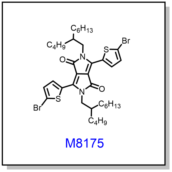 M8175——3,6-bis(5-bromothiophen-2-yl)-2,5-bis(2-butyloctyl)pyrrolo[3,4-c]pyrrole-1,4(2H,5H)-dioneX,1224709-68-5