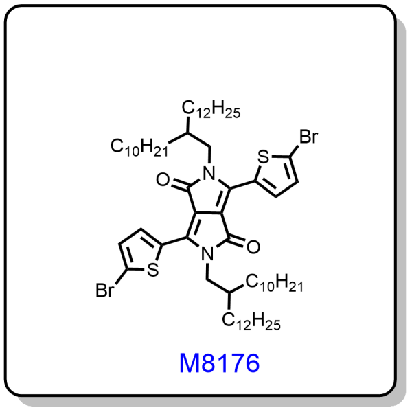 M8176——3,6-bis(5-bromothiophen-2-yl)-2,5-bis(2-decyltetradecyl)pyrrolo[3,4-c]pyrrole-1,4(2H,5H)-dione,1224430-28-7