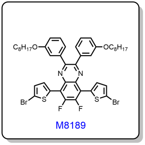 M8189——5,8-bis(5-bromothiophen-2-yl)-6,7-difluoro-2,3-bis(3-(octyloxy)phenyl)quinoxaline,1416056-61-5?