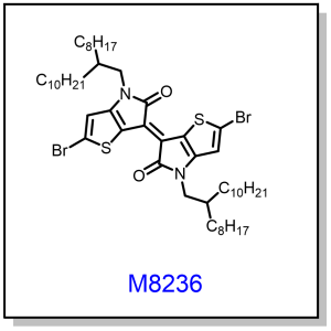 M8236——(E)-2,2'-dibromo-4,4'-bis(2-octyldodecyl)-[6,6'-bithieno[3,2-b]pyrrolylidene]-5,5'(4H,4'H)-dione