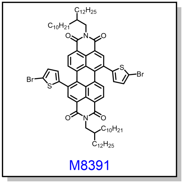 M8391——5,12-bis(5-bromothiophen-2-yl)-2,9-bis(2-decyltetradecyl)anthra[2,1,9-def:6,5,10-d'e'f']diisoquinoline-1,3,8,10(2H,9H)-tetraone