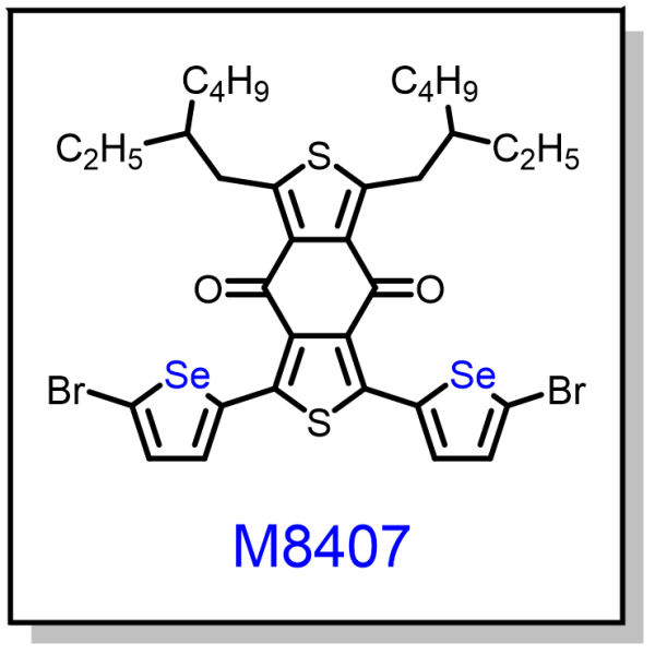 M8407——1,3-bis(5-bromo-4-chlorothiophen-2-yl)-5,7-bis(2-ethylhexyl)benzo[1,2-c:4,5-c']dithiophene-4,8-dione