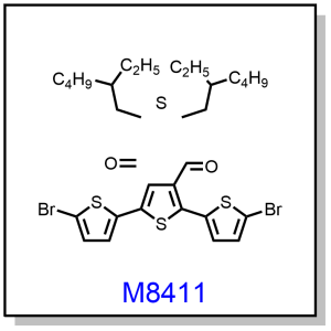 M8411——1,3-bis(5-bromothiophen-2-yl)- 5,7-bis(2-ethylhexyl)benzo [1,2-c:4,5-c']dithiophene-4,8-dione
