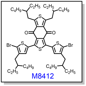 M8412——1,3-bis(5-bromo-4-(2-ethylhexyl)thiophen-2-yl)-5,7-bis(2-ethylhexyl)-4H,8H-benzo[1,2-c:4,5-c']dithiophene-4,8-dione