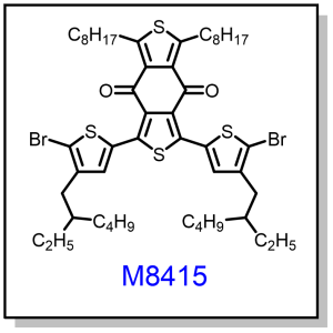 M8415——1,3-bis(5-bromo-4-(2-ethylhexyl)thiophen-2-yl)-5,7-dioctyl-4H,8H-benzo[1,2-c:4,5-c']dithiophene-4,8-dione