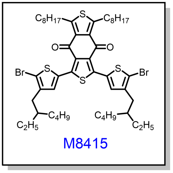 M8415——1,3-bis(5-bromo-4-(2-ethylhexyl)thiophen-2-yl)-5,7-dioctyl-4H,8H-benzo[1,2-c:4,5-c']dithiophene-4,8-dione