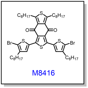 M8416——1,3-bis(5-bromo-4-octylthiophen-2-yl)-5,7-dioctyl-4H,8H-benzo[1,2-c:4,5-c']dithiophene-4,8-dione