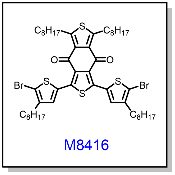 M8416——1,3-bis(5-bromo-4-octylthiophen-2-yl)-5,7-dioctyl-4H,8H-benzo[1,2-c:4,5-c']dithiophene-4,8-dione