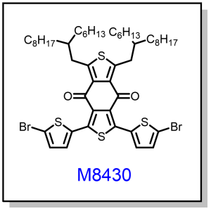 M8430——1,3-bis(5-bromothiophen-2-yl)-5,7-bis(2-hexyldecyl)-4H,8H-benzo[1,2-c:4,5-c']dithiophene-4,8-dione