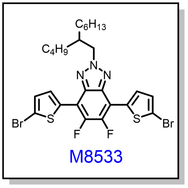 M8533——4,7-bis(5-bromothiophen-2-yl)-2-(2-butyloctyl)-5,6-difluoro-2H-benzo[d][1,2,3]triazole