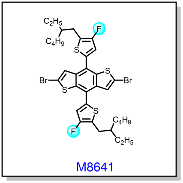 M8641——2,6-dibromo-4,8-bis(5-(2-ethylhexyl)-4-fluorothiophen-2-yl)benzo[1,2-b:4,5-b']dithiophene