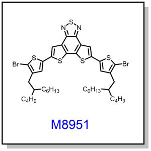 M8951——5,8-bis(5-bromo-4-(2-butyloctyl)thiophen-2-yl)dithieno[3',2':3,4;2'',3'':5,6]benzo[1,2-c][1,2,5]thiadiazole