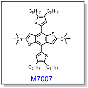 M7007—— 2,6-bis(trimethyltin)-4,8-bis-(4,5-dioctyl-thiophen-2-yl)benzo[1,2-b;4,5-b’]dithiophene
