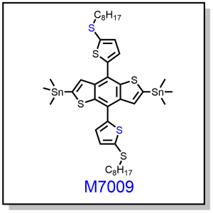 M7009——2,6-bis(trimethyltin)-(4,8-bis(5-(octylthio)thiophen-2-yl)benzo[1,2-b:4,5-b']dithiophene)