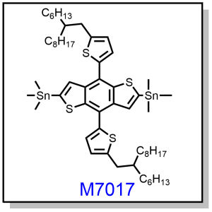 M7017——2,6-bis(trimethytin)-4,8-bis(5-(2-hexyldecyl)thiophen-2-yl)benzo [1,2-b:4,5-b']dithiophene
