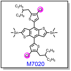 M7020——(4,8-bis(4-chloro-5-(2-ethylhexyl)thiophen-2-yl)benzo[1,2-b:4,5-b']dithiophene-2,6-diyl)bis(trimethylstannane)