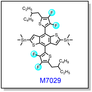 M7029——(4,8-bis(5-(2-ethylhexyl)-3,4-difluorothiophen-2-yl)benzo[1,2-b:4,5-b']dithiophene-2,6-diyl)bis(trimethylstannane)