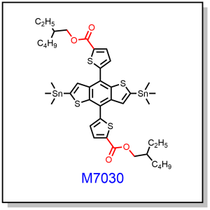 M7030——bis(2-ethylhexyl) 5,5'-(2,6-bis(trimethylstannyl)benzo[1,2-b:4,5-b']dithiophene-4,8-diyl)bis(thiophene-2-carboxylate)