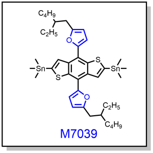 M7039——(4,8-bis(4-(2-ethylhexyl)furan-2-yl)benzo[1,2-b:4,5-b']dithiophene-2,6-diyl)bis(trimethylstannane)