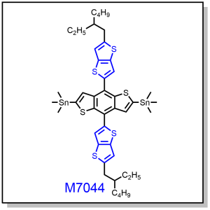 M7044——(4,8-bis(5-(2-ethylhexyl)thieno[3,2-b]thiophen-2-yl)benzo[1,2-b:4,5-b']dithiophene-2,6-diyl)bis(trimethylstannane)