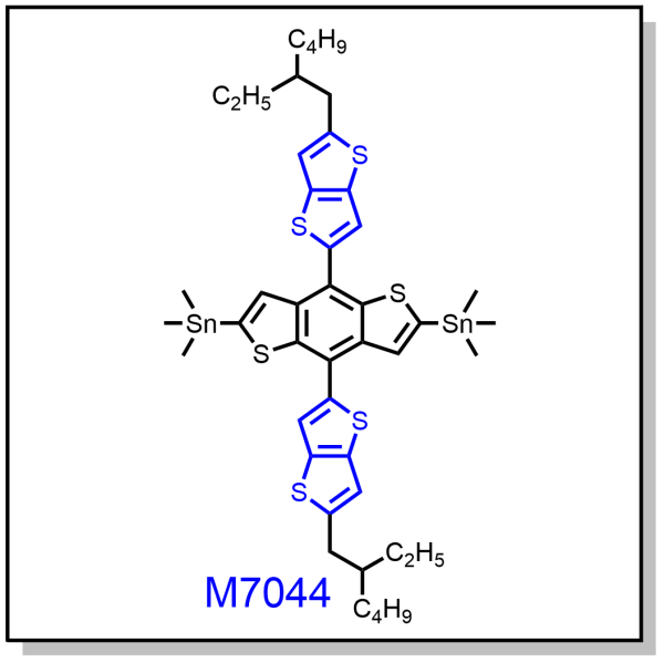 M7044——(4,8-bis(5-(2-ethylhexyl)thieno[3,2-b]thiophen-2-yl)benzo[1,2-b:4,5-b']dithiophene-2,6-diyl)bis(trimethylstannane)