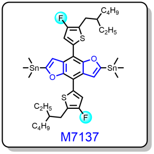M7137——(4,8-bis(5-(2-ethylhexyl)-4-fluorothiophen-2-yl)benzofuro[5,6-b]furan-2,6-diyl)bis(trimethylstannane)