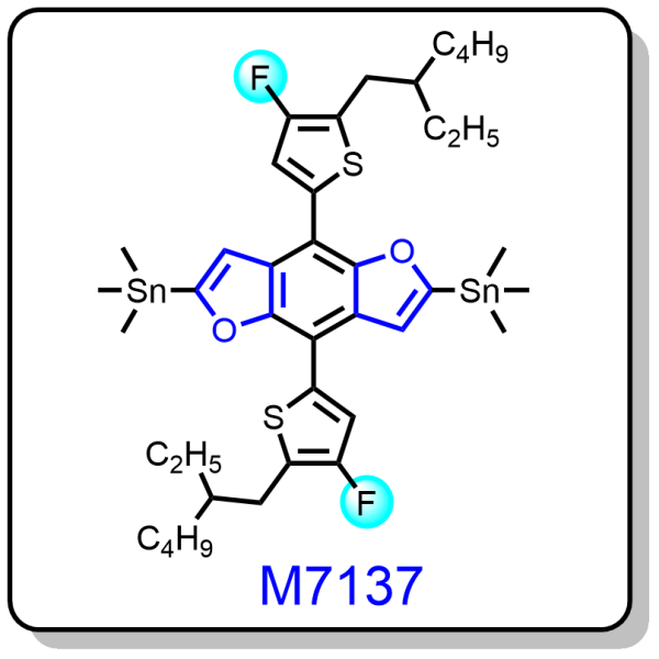 M7137——(4,8-bis(5-(2-ethylhexyl)-4-fluorothiophen-2-yl)benzofuro[5,6-b]furan-2,6-diyl)bis(trimethylstannane)