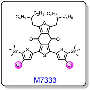 M7333——1,3-bis(4-chloro-5-(trimethylstannyl)thiophen-2-yl)-5,7-bis(2-ethylhexyl)benzo[1,2-c:4,5-c']dithiophene-4,8-dione