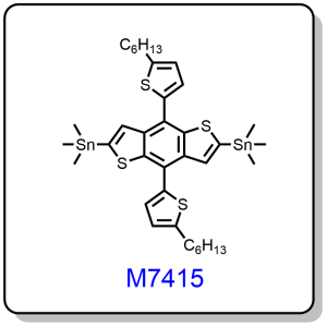 M7415——(4,8-bis(5-hexylthiophen-2-yl)benzo[1,2-b:4,5-b']dithiophene-2,6-diyl)bis(trimethylstannane)