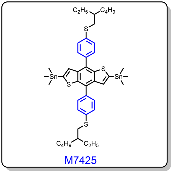 M7425——(4,8-bis(4-((2-ethylhexyl)thio)phenyl)benzo[1,2-b:4,5-b']dithiophene-2,6-diyl)bis(trimethylstannane)